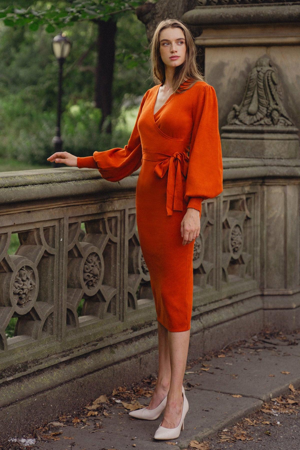 Luna Surplice Sweater Midi