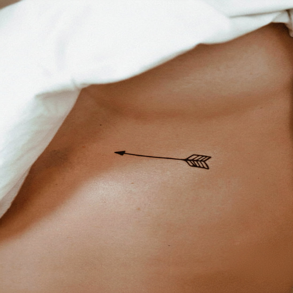 Temporary Arrow Tattoo with Water Transfer Application, Black Ink