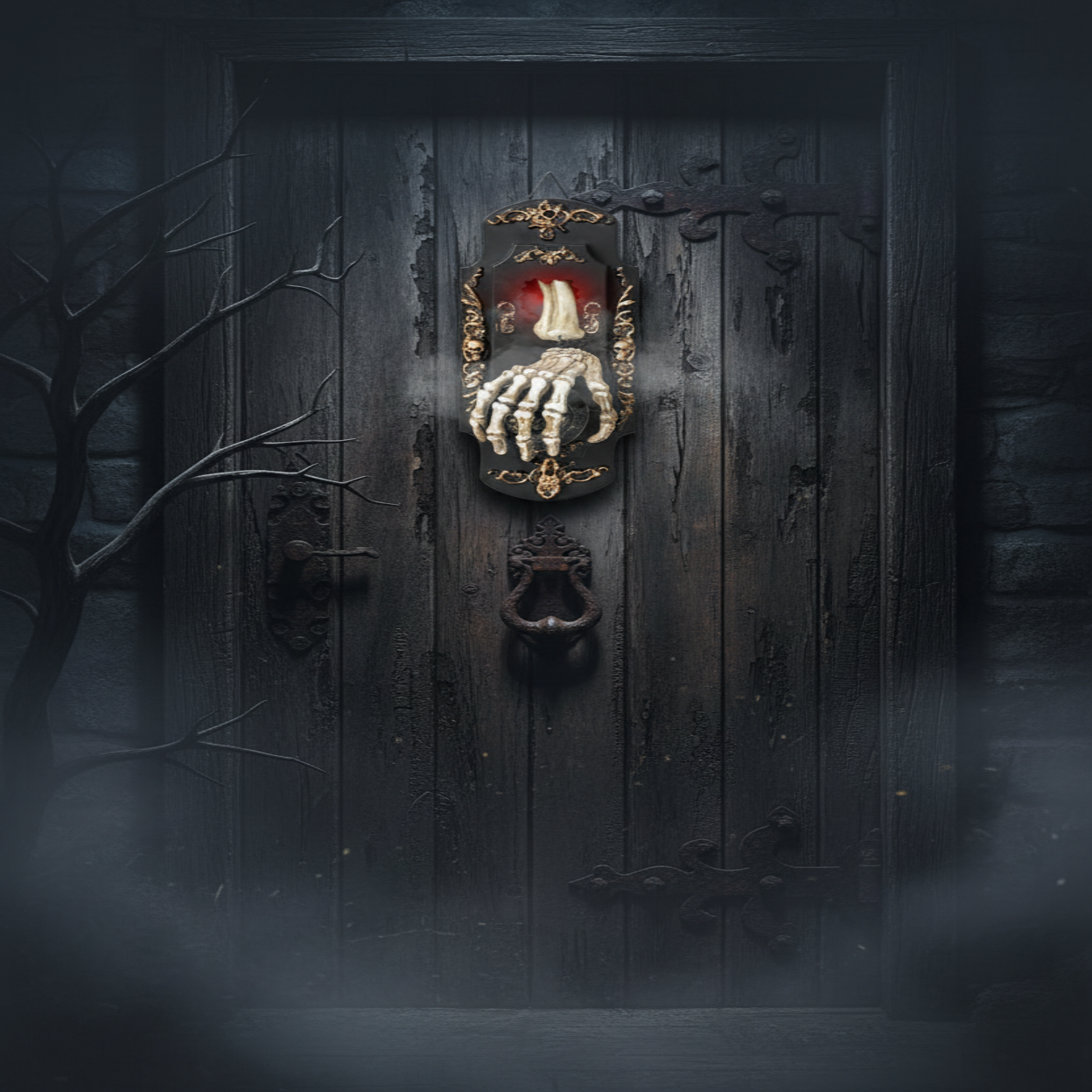 Motion Sensor Doorbell Prop with Sound and Light Effects for Halloween Decorations