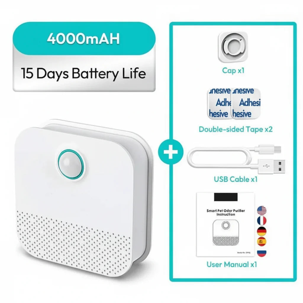 Motion Sensor Air Purifier for Cat Litter Boxes with 99% Odor Removal