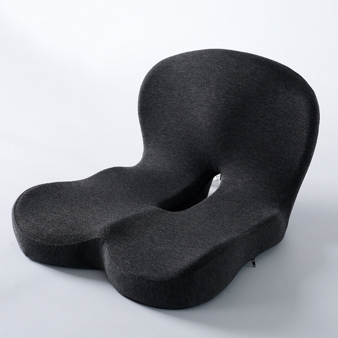 Memory Foam Seat Cushion with Tailbone Cutout and Lumbar Support