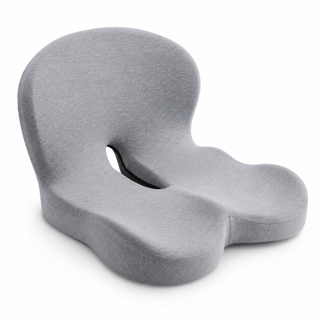 Memory Foam Seat Cushion with Tailbone Cutout and Lumbar Support