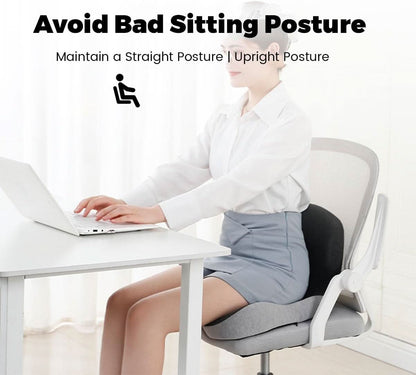 Memory Foam Seat Cushion with Anti Slip Base and Washable Cover