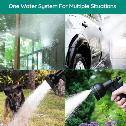 Expandable Garden Hose with 8 Pattern Spray Nozzle and Sleeve, 100ft