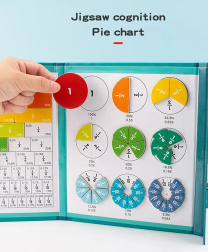 Hands-On Fraction Learning Book with Magnetic Pieces and Visual Color Guide