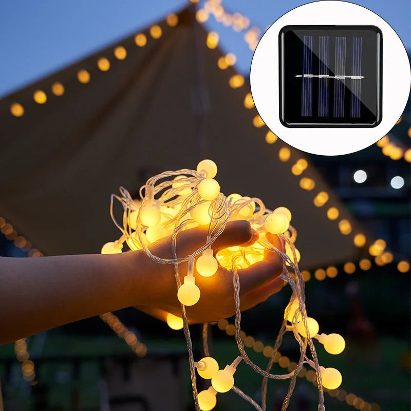Solar Fairy String Lights with 200 LEDs and Automatic Dusk-to-Dawn Sensor, 20m