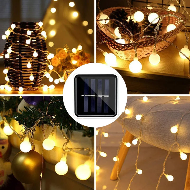 Solar Fairy String Lights with 200 LEDs and Automatic Dusk-to-Dawn Sensor, 20m