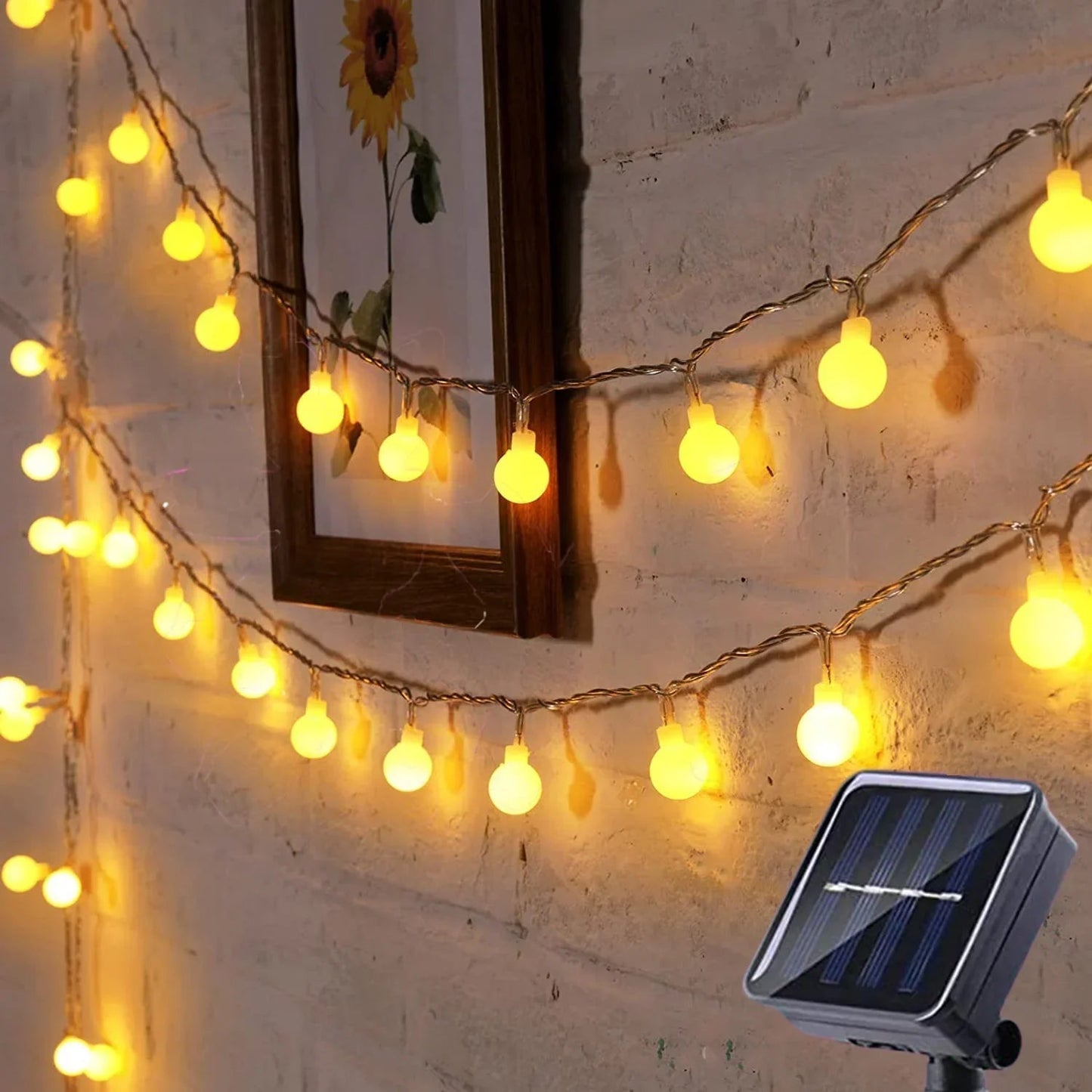 Solar Fairy String Lights with 200 LEDs and Automatic Dusk-to-Dawn Sensor, 20m