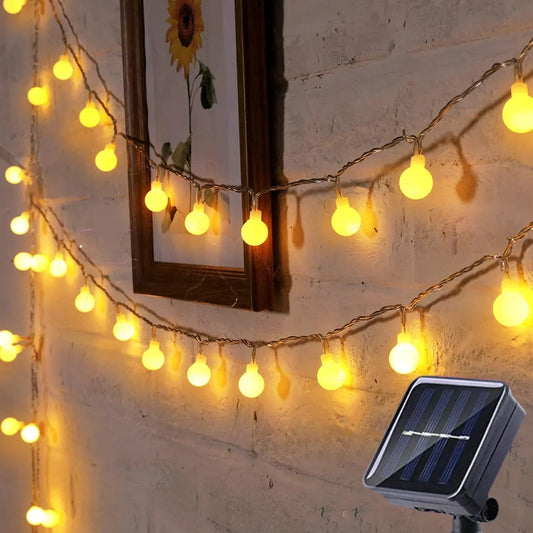 Solar Fairy String Lights with 200 LEDs and Automatic Dusk-to-Dawn Sensor, 20m