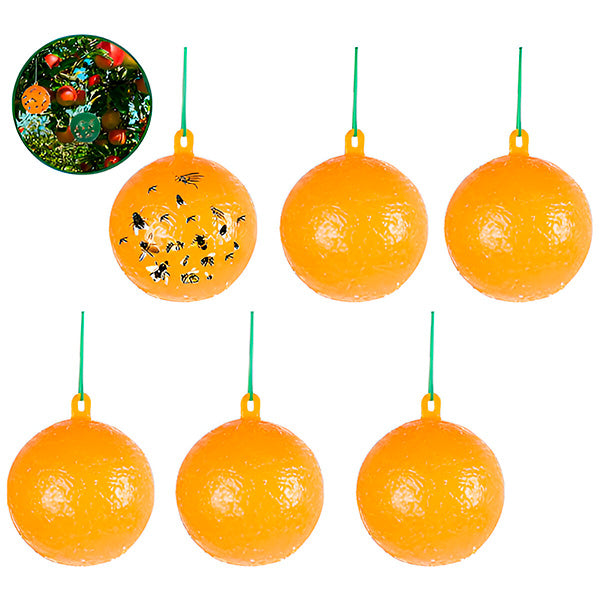 Adhesive Fly Trap for Gardens and Patios with Reusable Hanging System, 6 Pack