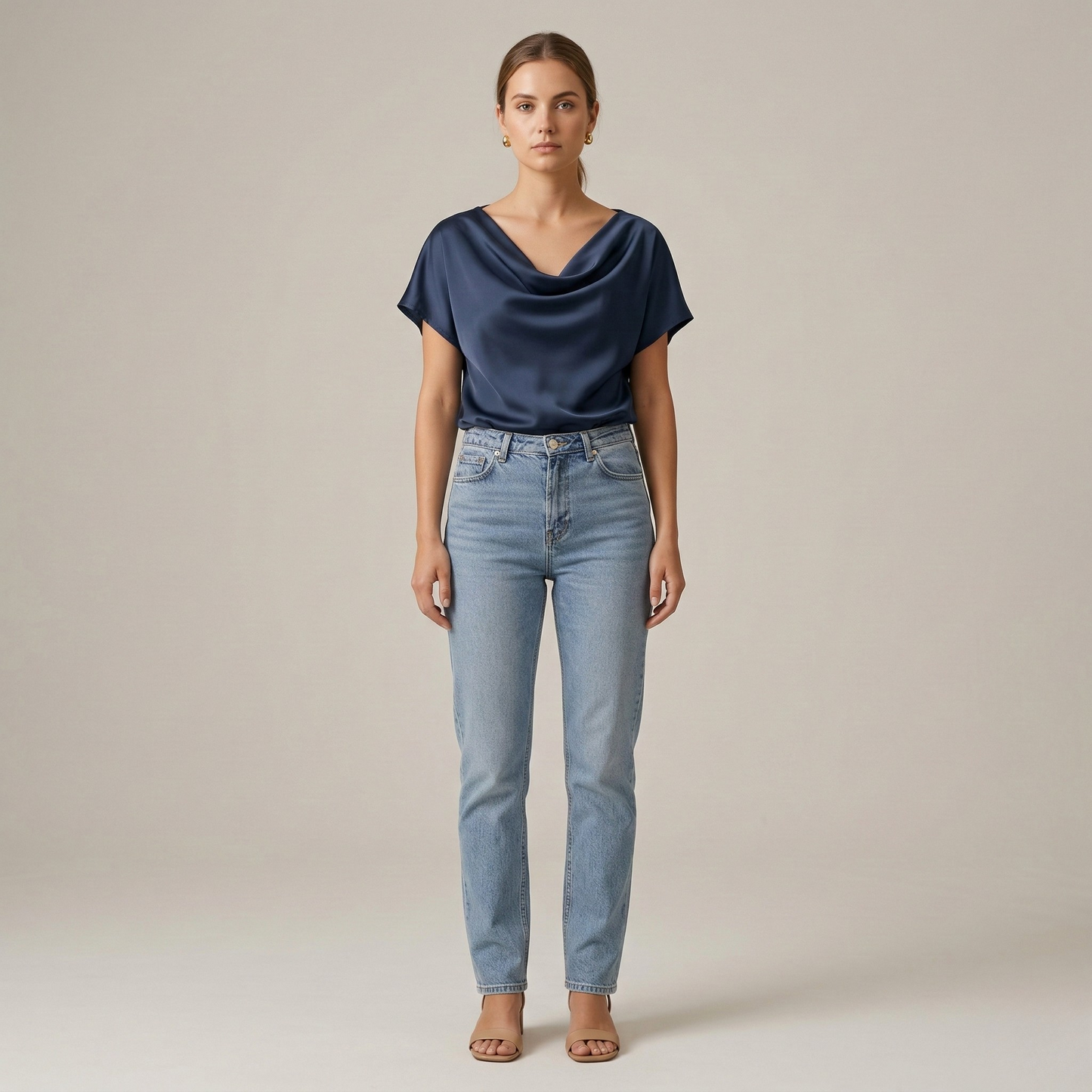Draped Elegant Women's Blouse
