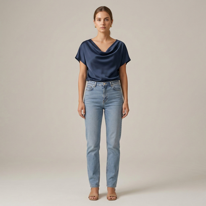 Draped Elegant Women's Blouse