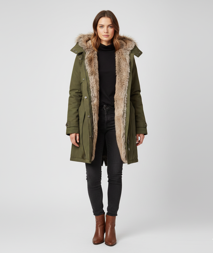 Synthetic Fur Women's Parka