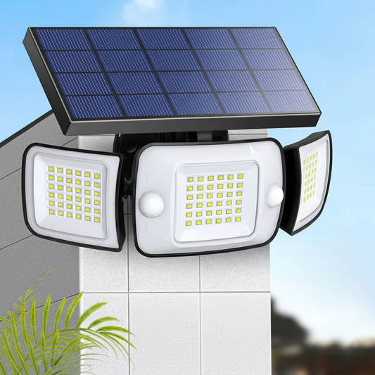 Outdoor Motion Sensor Flood Light with Triple Adjustable Heads and 1200 Lumens