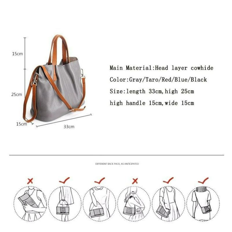 Titan Litchy Grain ægte læder håndtaske