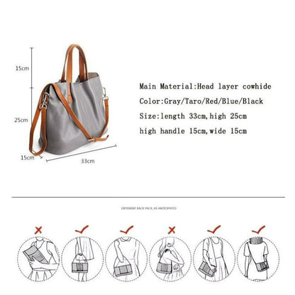 Titan Litchy Grain ægte læder håndtaske