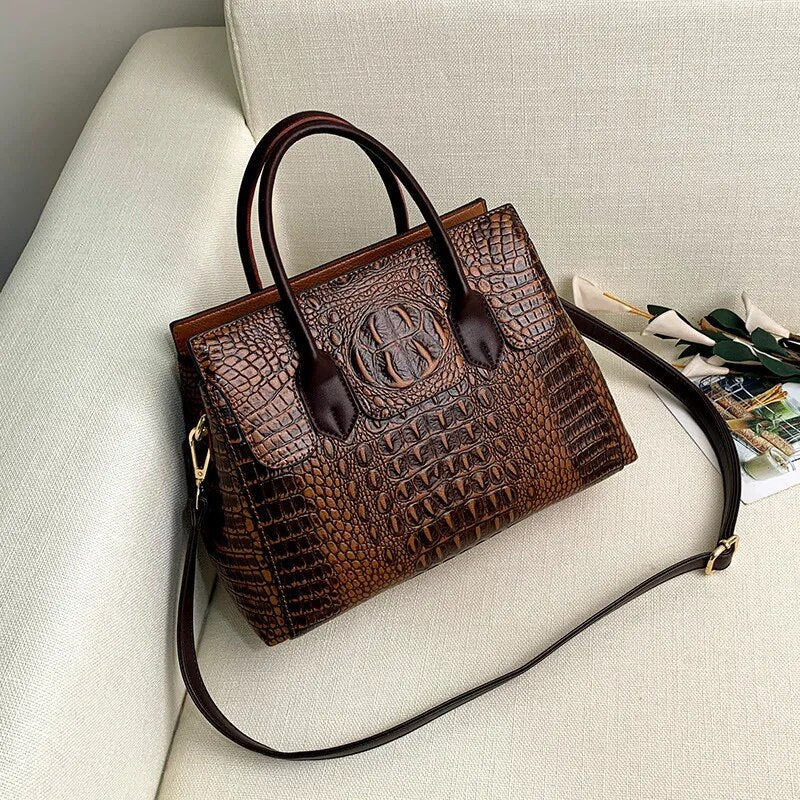 Willow Crocodile Embossed Luxury Handbag