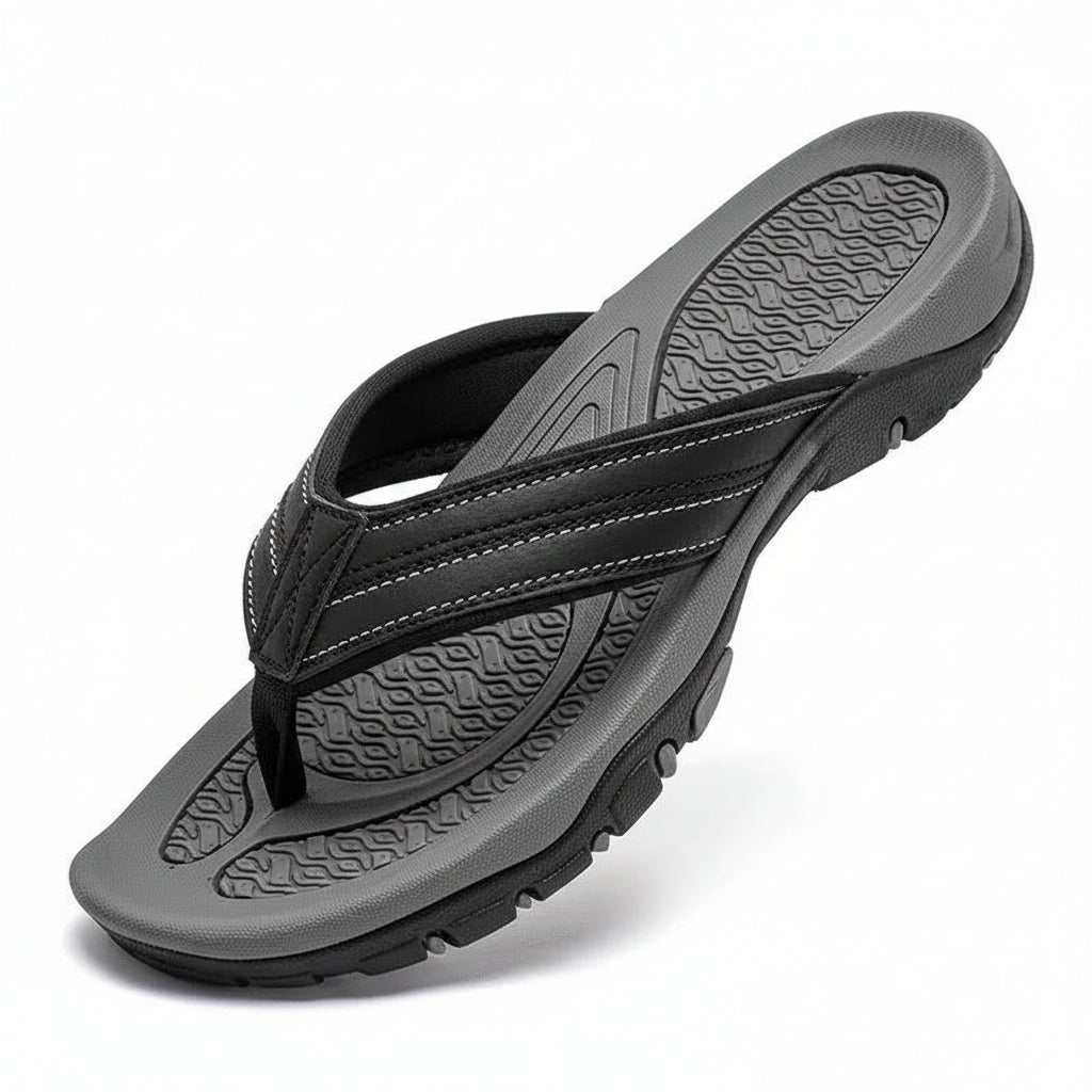 Men's Orthopedic Sandals with Contoured Arch Support and Water Resistant Nubuck, Wide Platform