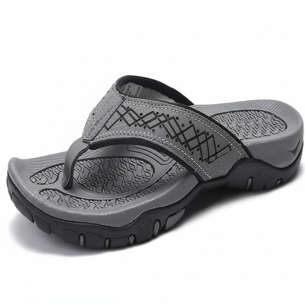 Men's Orthopedic Sandals with Contoured Arch Support and Water Resistant Nubuck, Wide Platform