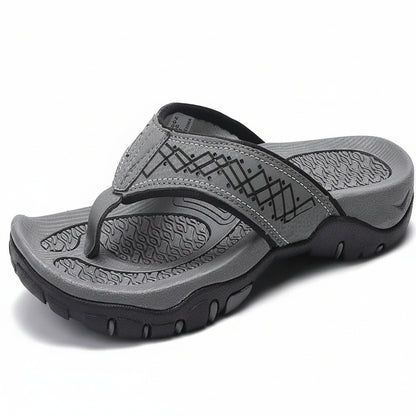 Men's Orthopedic Sandals with Contoured Arch Support and Water Resistant Nubuck, Wide Platform