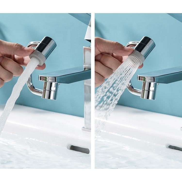Swivel Faucet Extender with Dual Stream Mode and Three-Joint Rotation