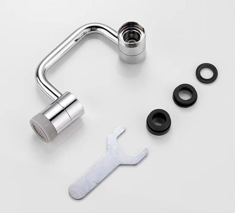 Swivel Faucet Extender with Dual Stream Mode and Three-Joint Rotation