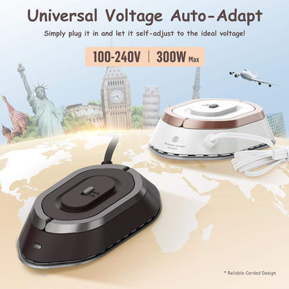 Compact Electric Iron with Foldable Handle and Dual Ironing Modes