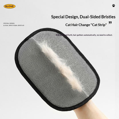 Pet Grooming Gloves with Double-Sided Hair Removal and Anti-Static Surface, Washable