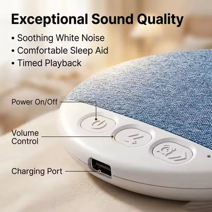Pillow Speaker with Wireless Connection and 8-Hour Battery, White Noise