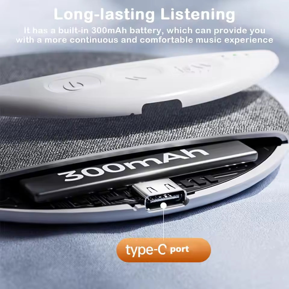Pillow Speaker with Wireless Connection and 8-Hour Battery, White Noise
