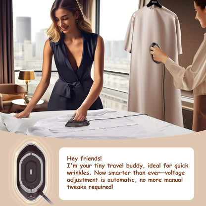 Compact Electric Iron with Foldable Handle and Dual Ironing Modes