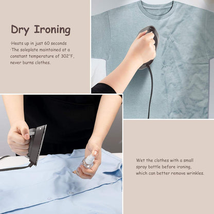 Compact Electric Iron with Foldable Handle and Dual Ironing Modes