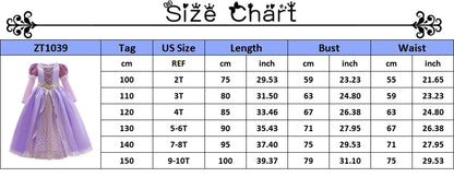 Girls Ball Gown Dress with Puff Sleeves and Applique Details for Ages 7 to 13