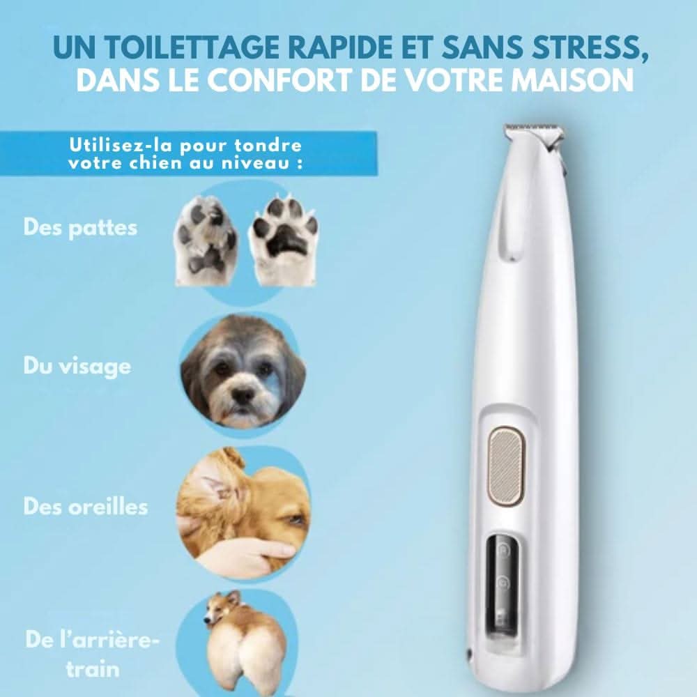 Dog Paw Trimmer with Ceramic Blades and LED Light, 35dB Quiet Motor