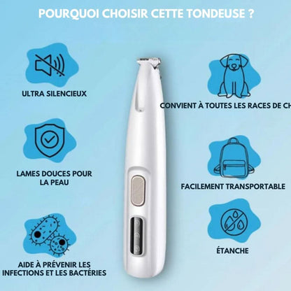 Dog Paw Trimmer with Ceramic Blades and LED Light, 35dB Quiet Motor