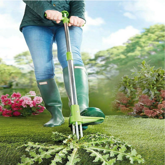 Standing Weed Puller with 36-Inch Handle and Stainless Steel Claw