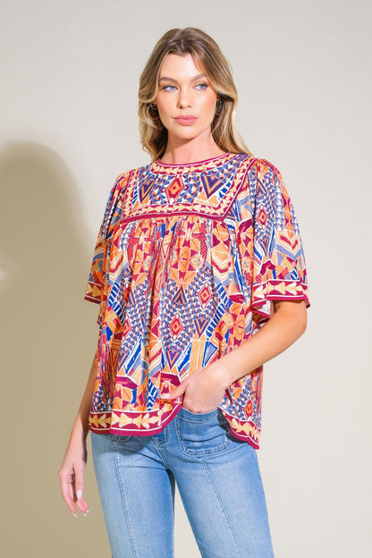 Willow Printed Woven Top