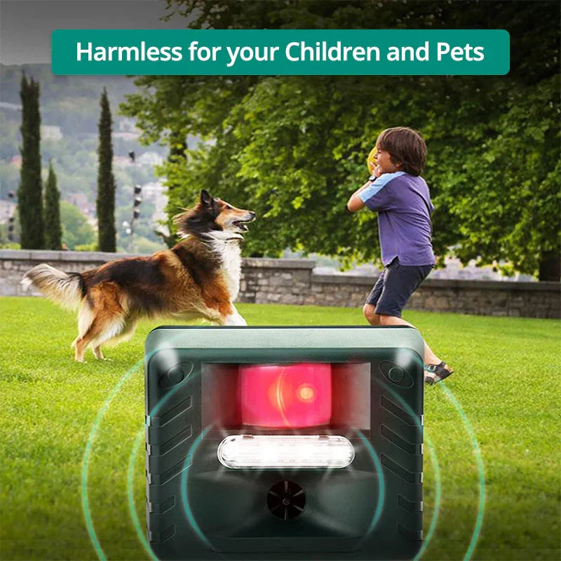 Motion Sensor Animal Repeller with 70ft Detection Range and Ultrasonic Output