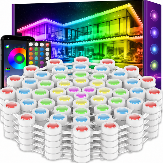 RGB LED Soffit Lights with App Control and Music Sync - 150ft