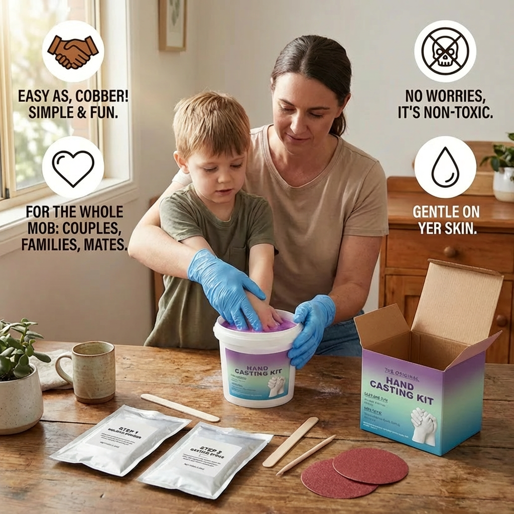 3D Handprint Plaster Kit with Fine Detail Capture and Quick Setting, Customizable Cast