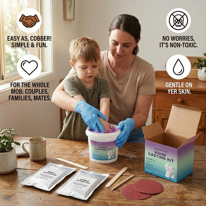 3D Handprint Plaster Kit with Fine Detail Capture and Quick Setting, Customizable Cast