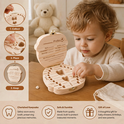 Tooth Storage Box with Labeled Compartments and Writable Surface