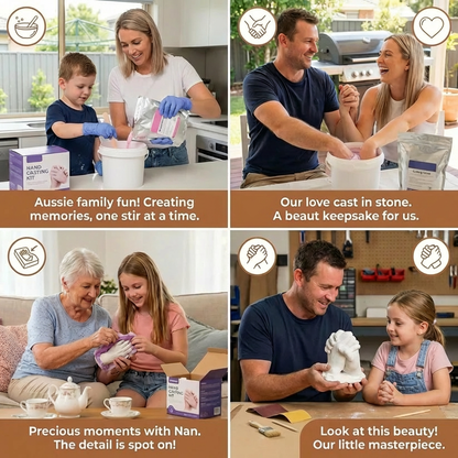 3D Handprint Plaster Kit with Fine Detail Capture and Quick Setting, Customizable Cast