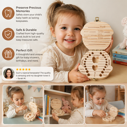 Tooth Storage Box with Labeled Compartments and Writable Surface