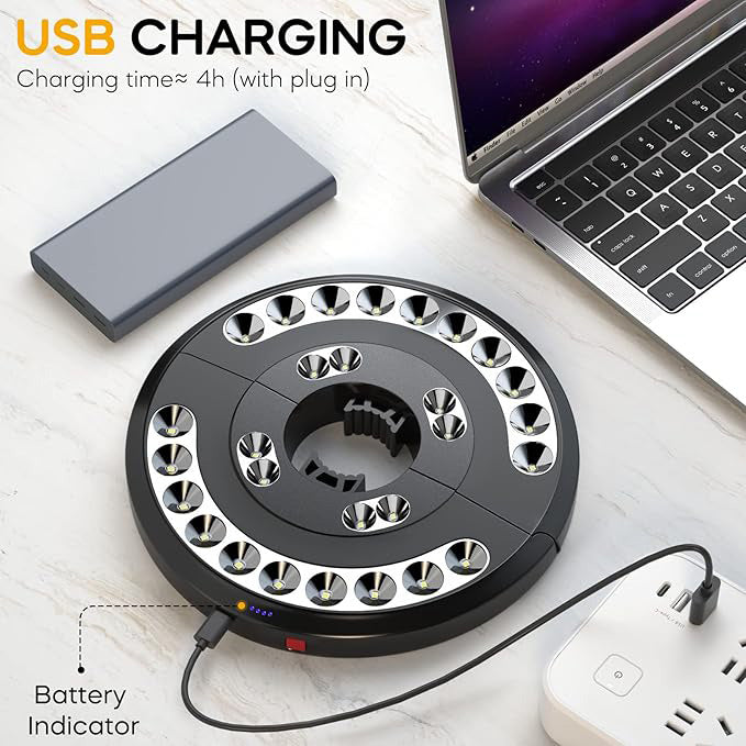 Parasol Clip Light with Warm White LED and Rechargeable Battery