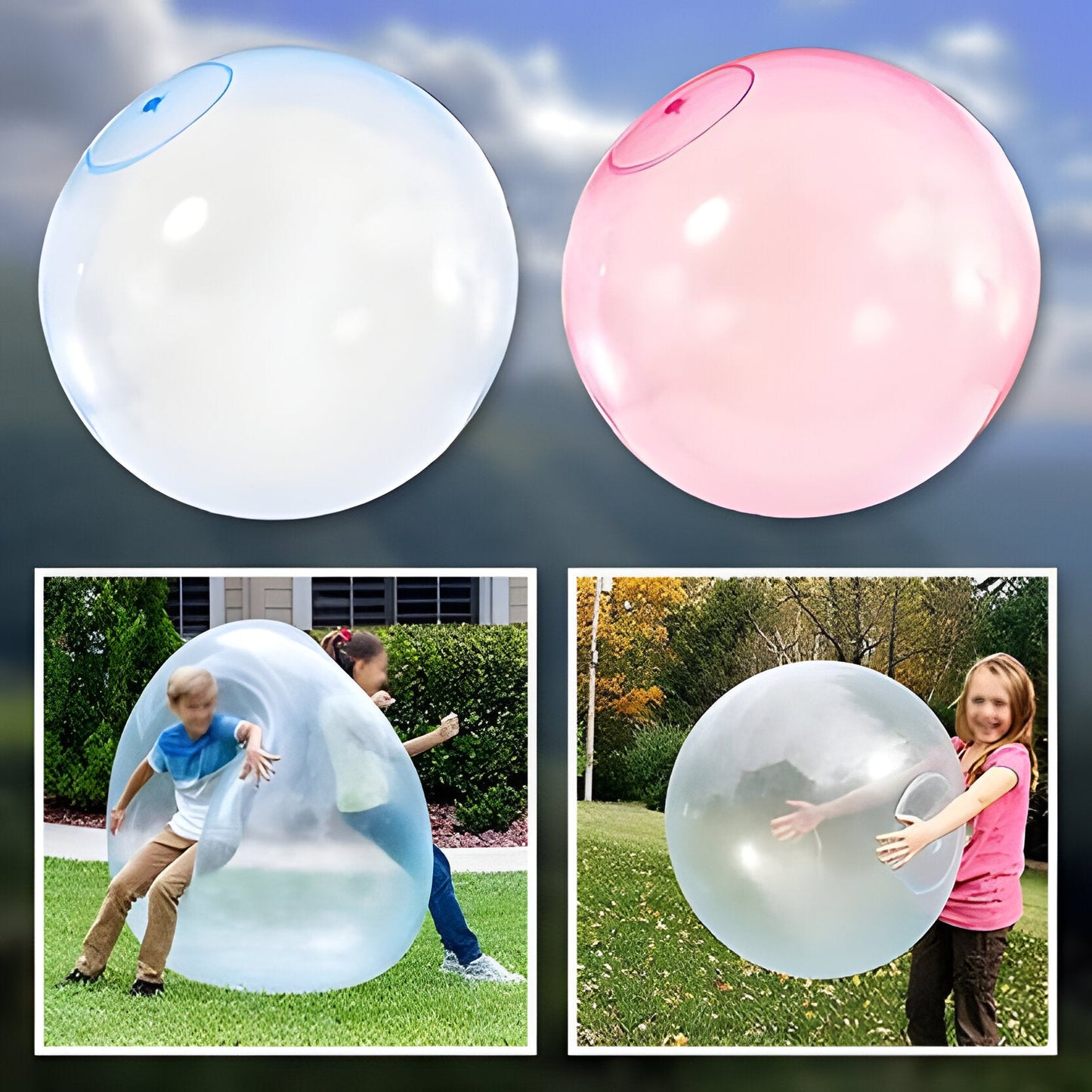 Inflatable Stretchy Ball with Air Valve and Burst-Resistant Material for Indoor and Outdoor Play