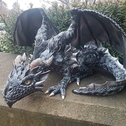 Dragon Guardian Statue with Detailed Sculpting for Garden, Patio, Pond, and Yard Decor