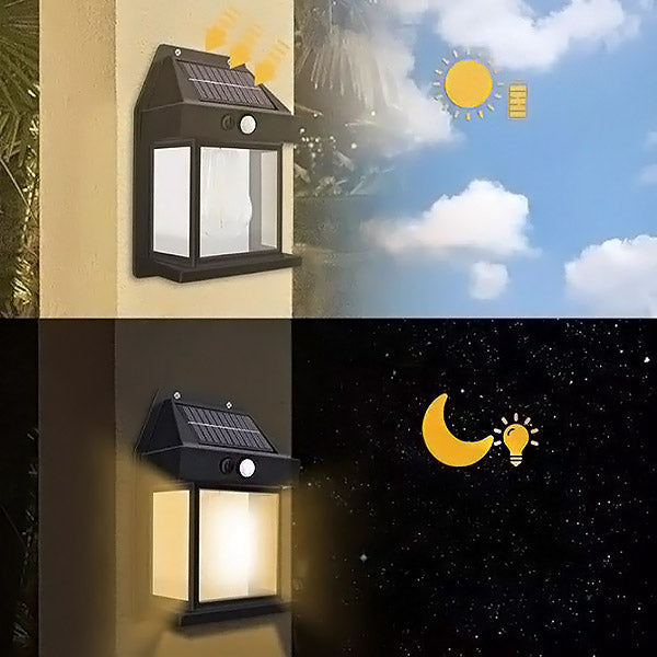 Solar Motion Sensor Light with Warm White Glow for Outdoor Pathways