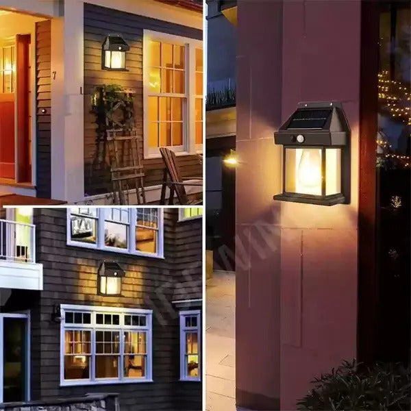 Solar Motion Sensor Light with Warm White Glow for Outdoor Pathways