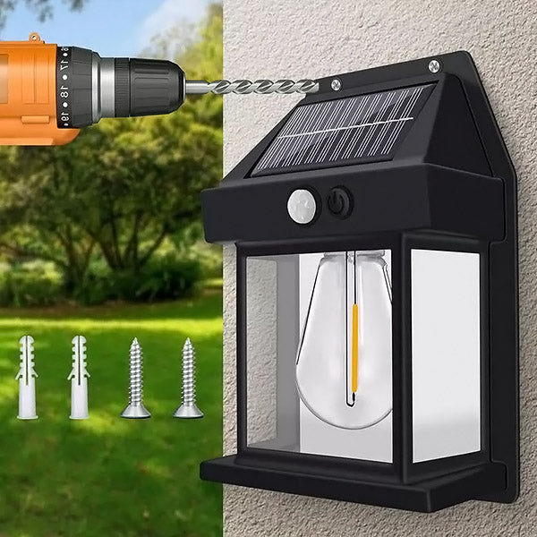 Solar Motion Sensor Light with Warm White Glow for Outdoor Pathways